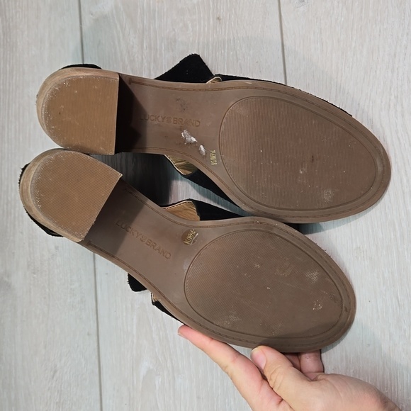 Lucky Brand Women Keight Ankle Leather Open toe Heels Boots shoes sz 7.5M - Picture 12 of 14